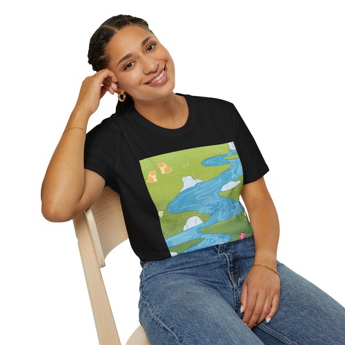 Blue river landscape shirt - blue,