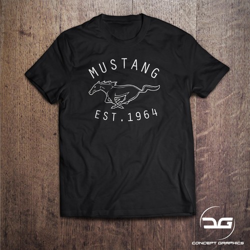 Classic mustang men black t - men's,