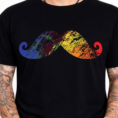 Colorful rainbow mustache - colorful,