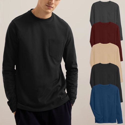 Mens long sleeve shirt - t-shirt, round